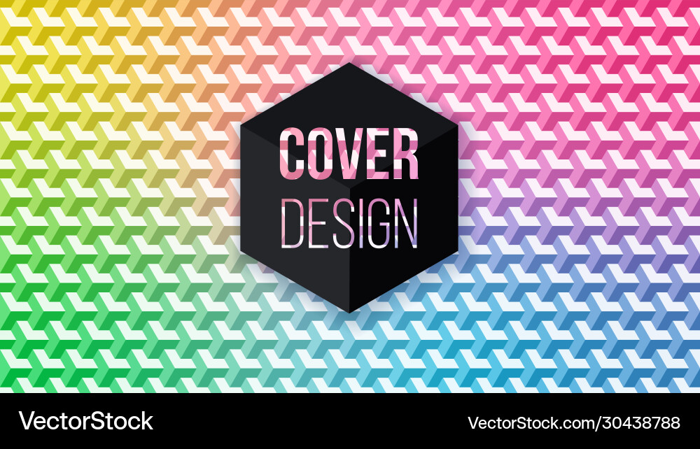 Rainbow Hexagon 3D Pattern vector image