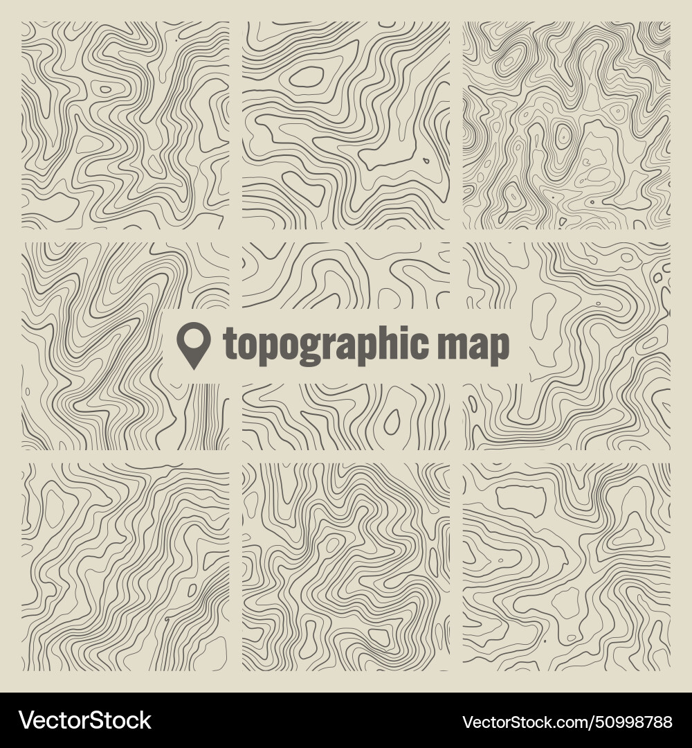 Topographic map with contour lines geographic Topographic map with contour lines geographic vector image