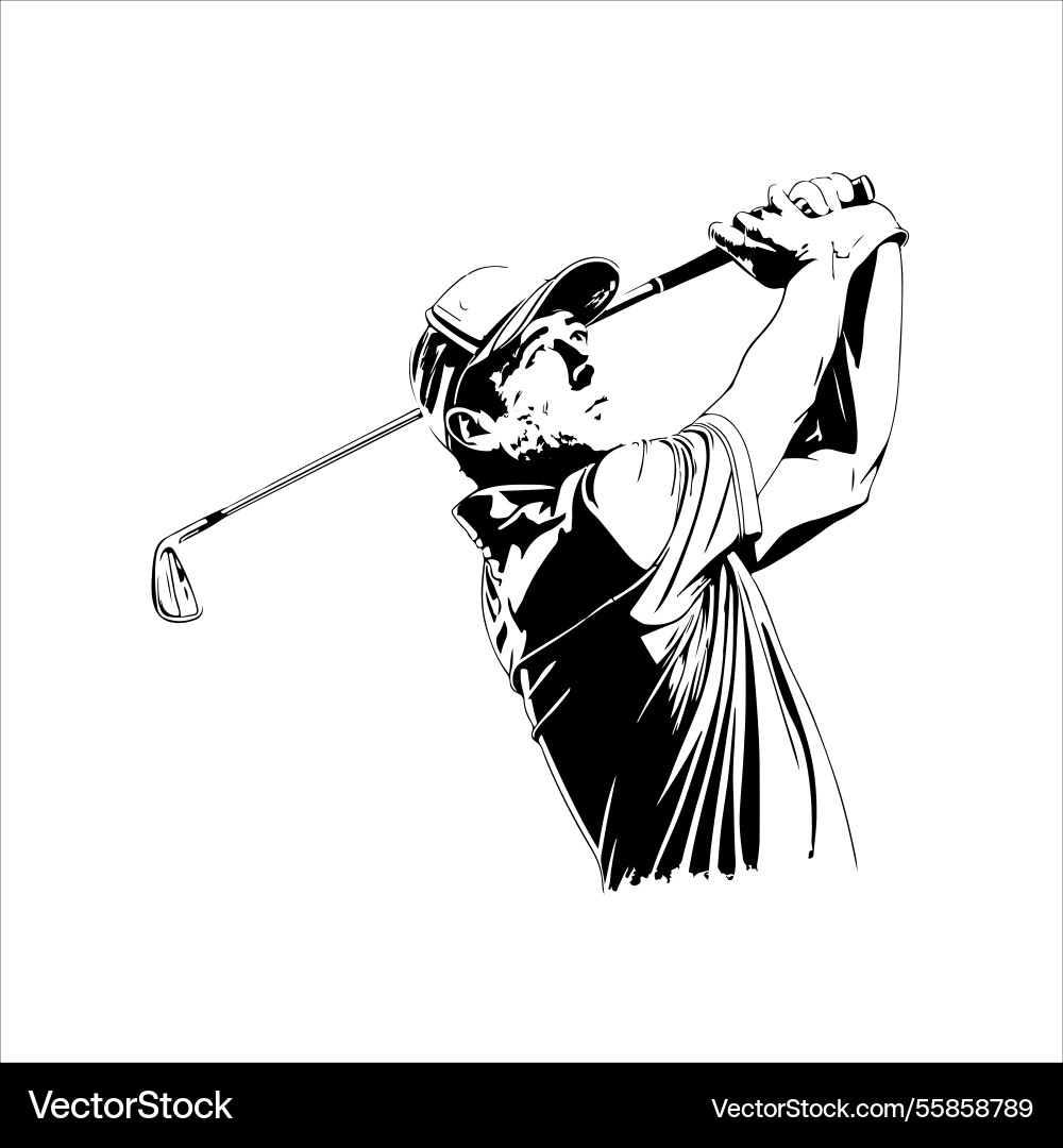 A golfer with fixed looked A golfer with fixed looked vector image