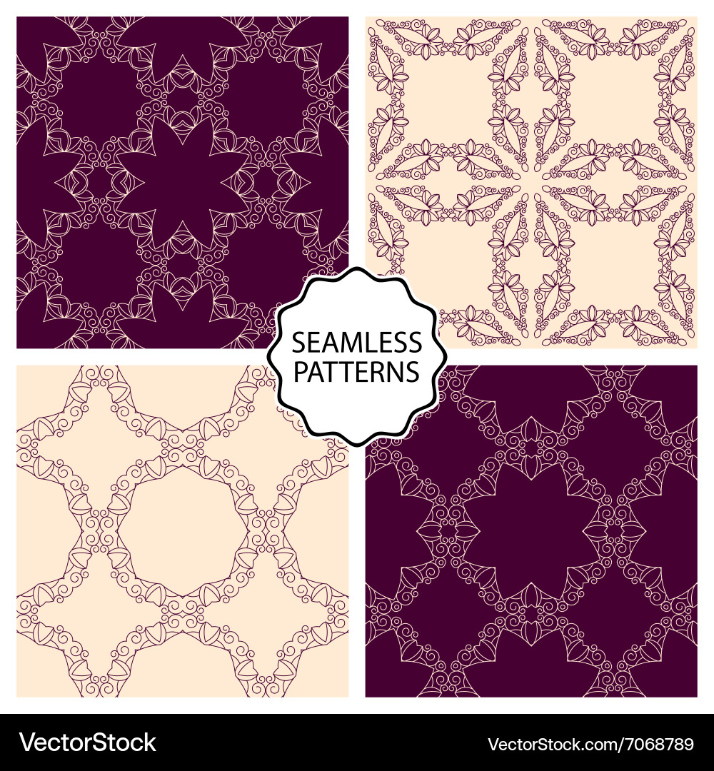 A set seamless patterns vector image