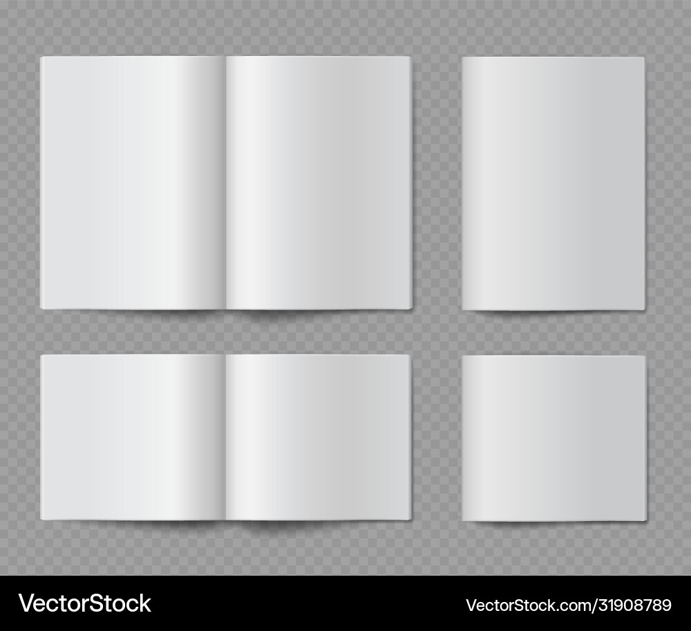 Booklet mockup open and closed horizontal empty Booklet mockup open and closed horizontal empty vector image