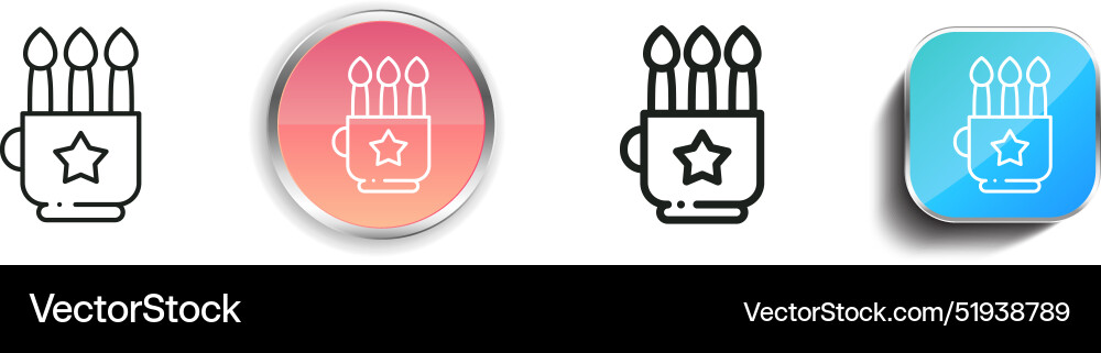 Brushes icon thin linear regular and button style vector image