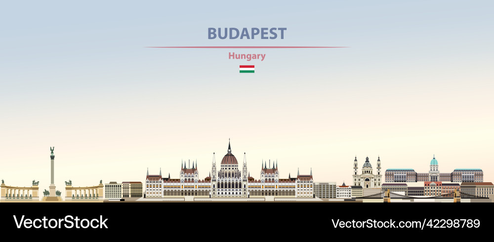 Budapest city skyline on colorful gradient vector image