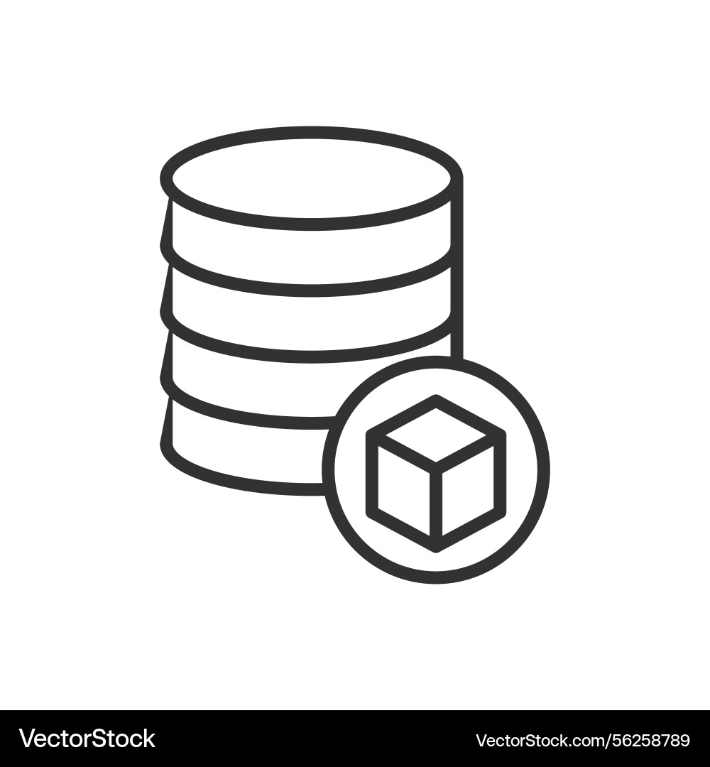Database icon in line design data vector image