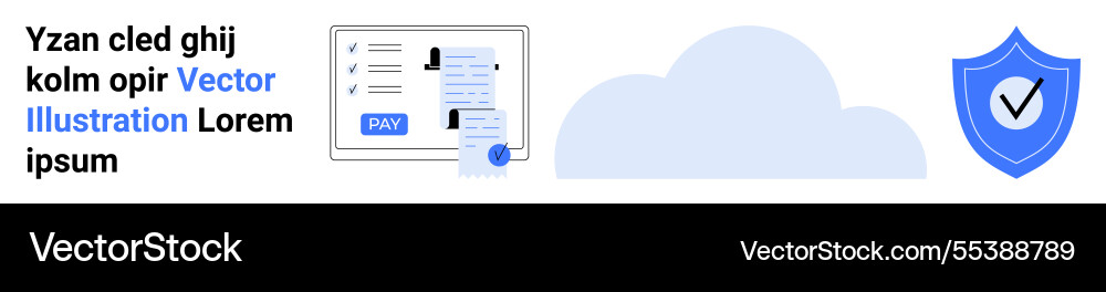 Digital payment confirmation with secure cloud Digital payment confirmation with secure cloud vector image