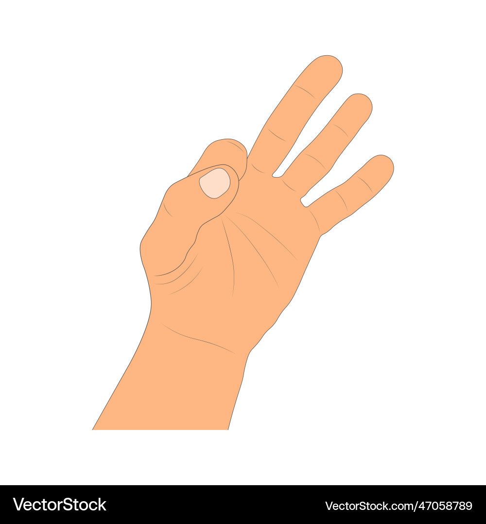 Drawing cartoon human arm isolated on white vector image