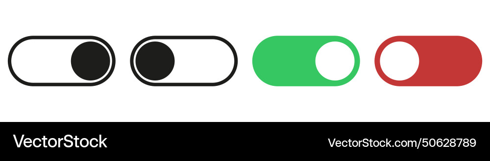 On and off toggle switch buttons vector image