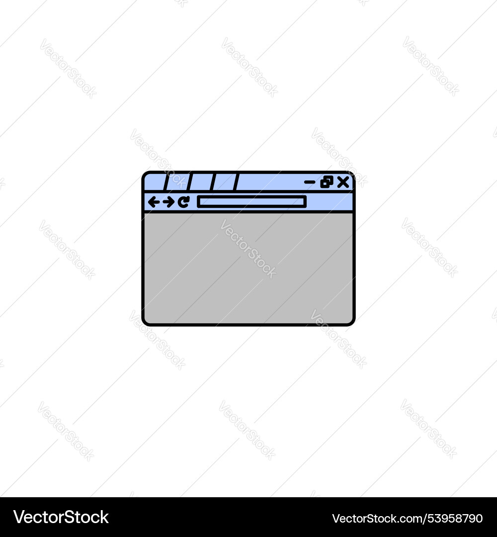 Browser window colored icon on white background Browser window colored icon on white background Vector Image