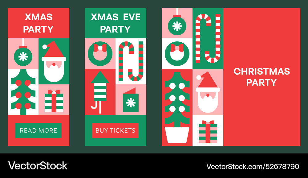 Christmas geometric bauhaus background in mosaic Christmas geometric bauhaus background in mosaic Vector Image