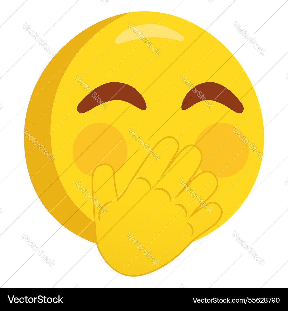 Head with hand over mouth emoji icon Head with hand over mouth emoji icon vector image