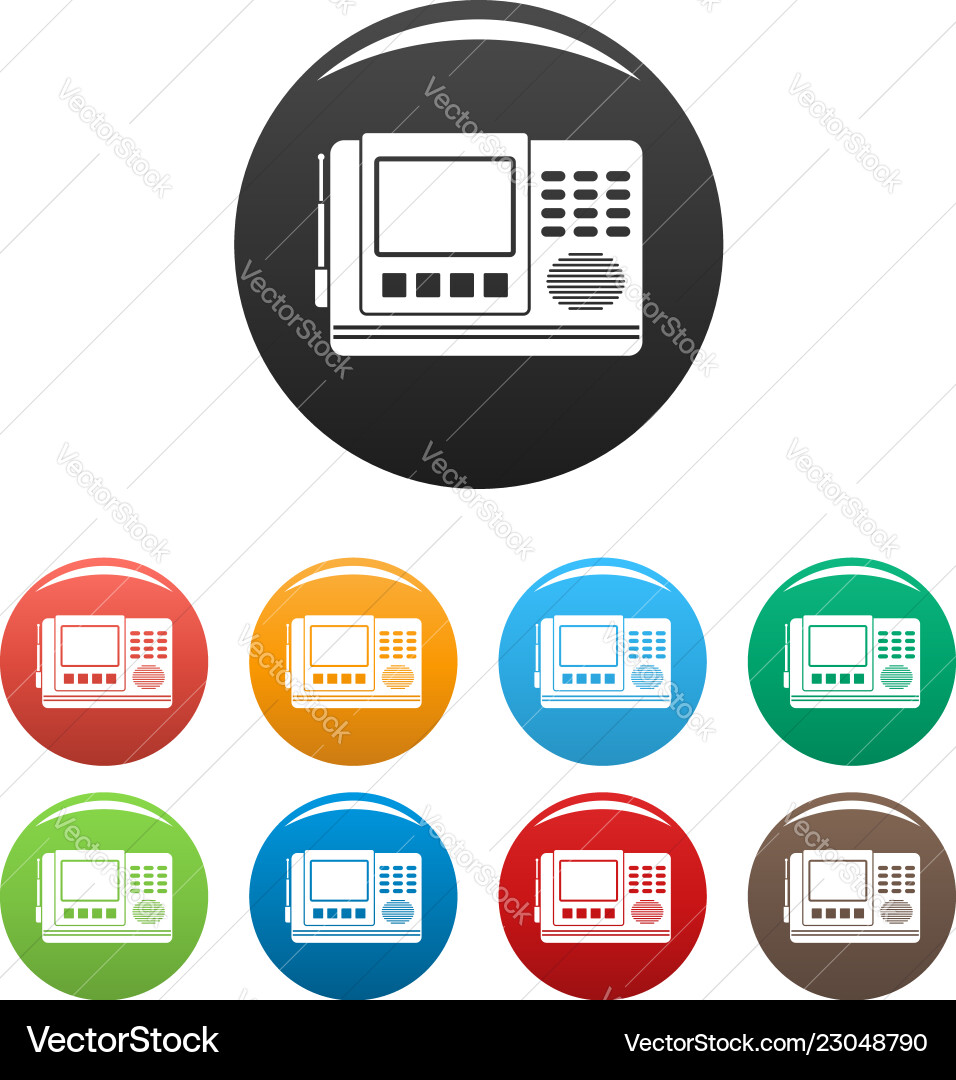 House intercom icons set color vector image