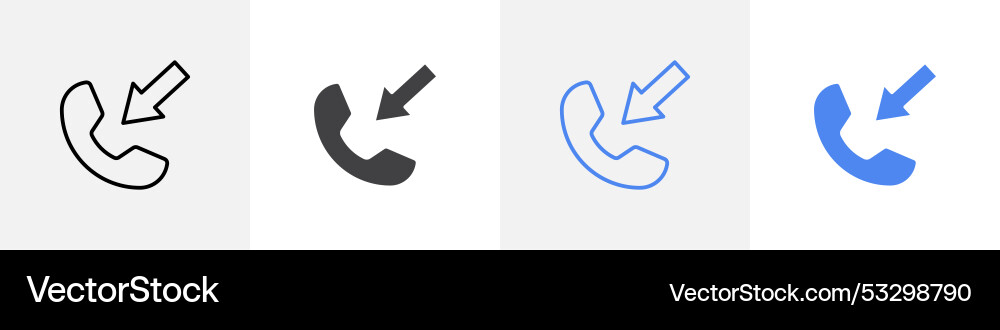 Incoming call set use for web ui or app vector image