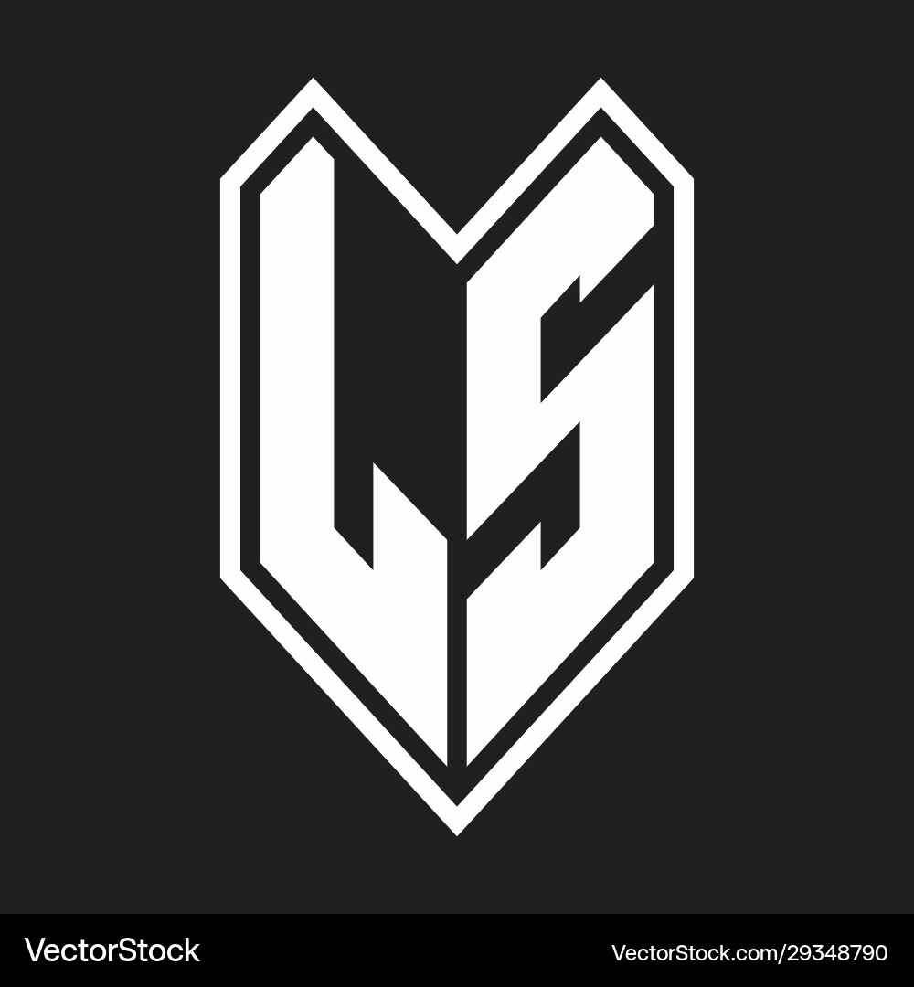 LS Monogram Logo - Line Style Emblem – Royalty-Free Vector