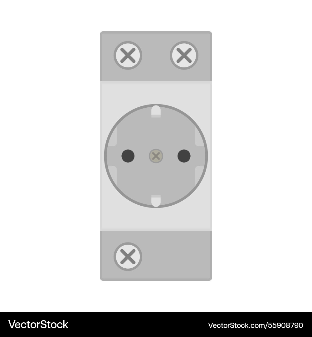 Modular socket for din rail Vector Image