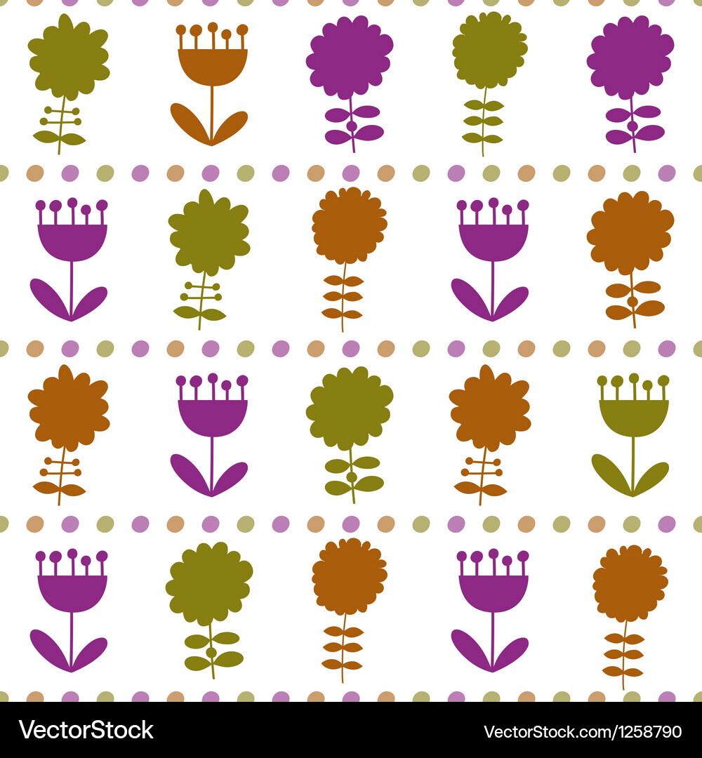 Seamless pattern with different flowers Vector Image