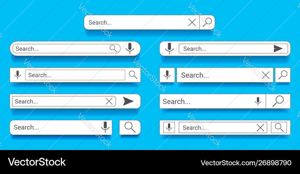 Search UI Elements Collection vector image