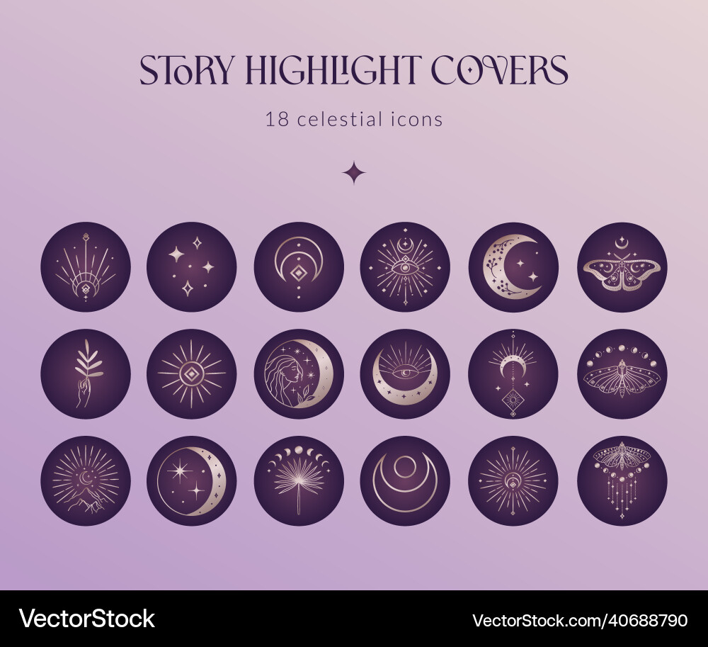 Story highlight cover celestial pink gold color Story highlight cover celestial pink gold color vector image