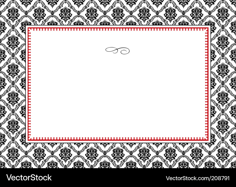 Damask Pattern with Elegant Frame vector image