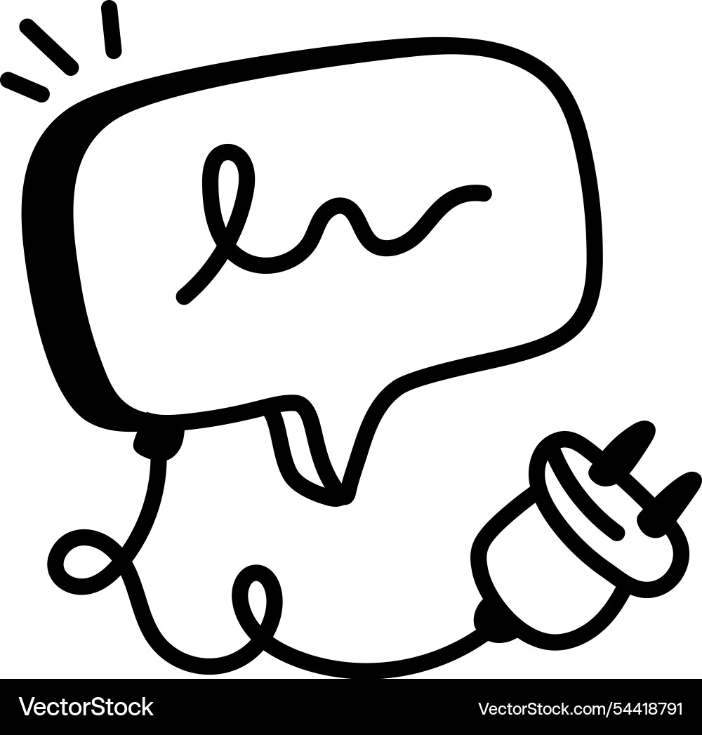 Doodle style icon of message connection Vector Image