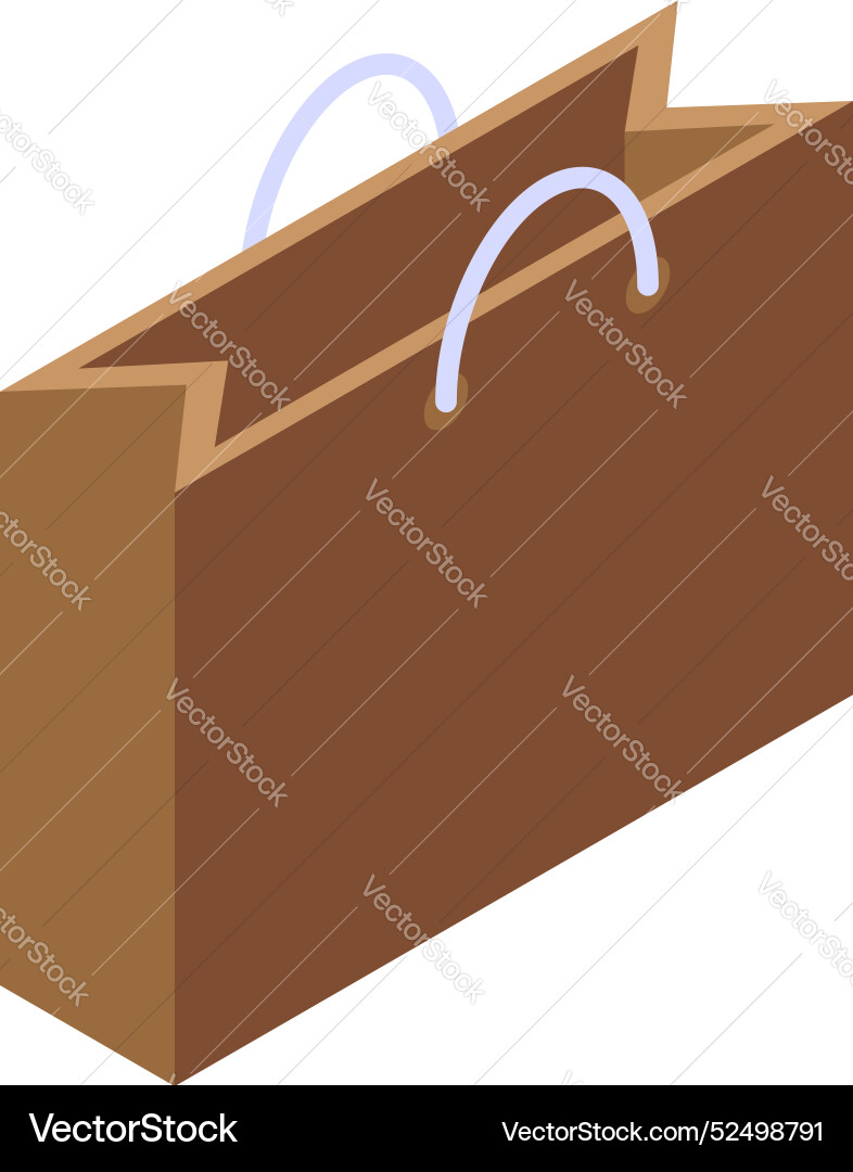 Empty shopping bag standing open with handles up Vector Image