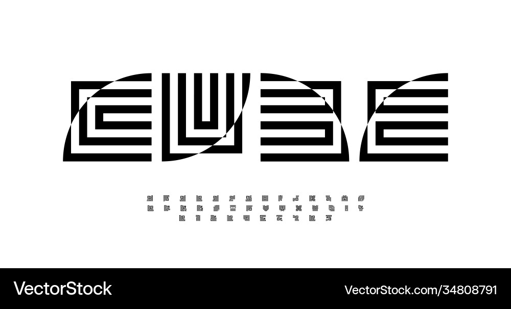 Geometric abstract alphabet decorative letters Geometric abstract alphabet decorative letters vector image