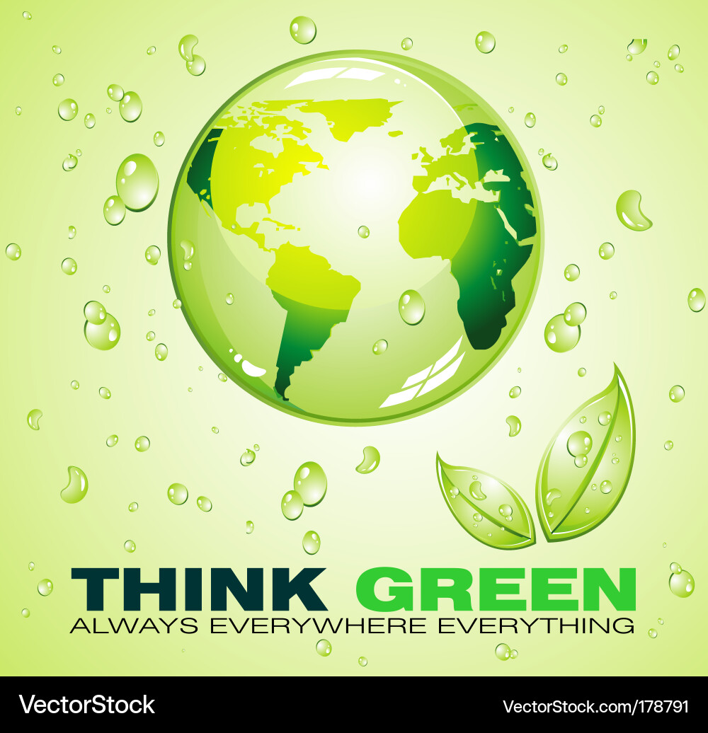 Green Earth Globe Background Vector Image