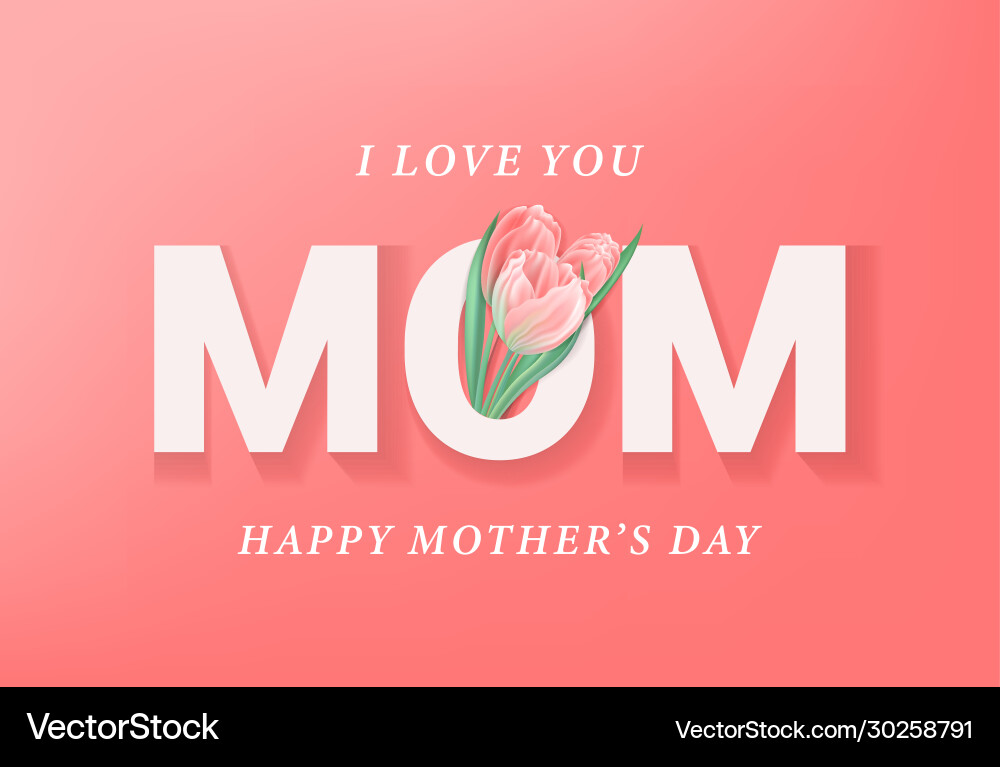 Happy mothers day greeting card banner poster Vector Image