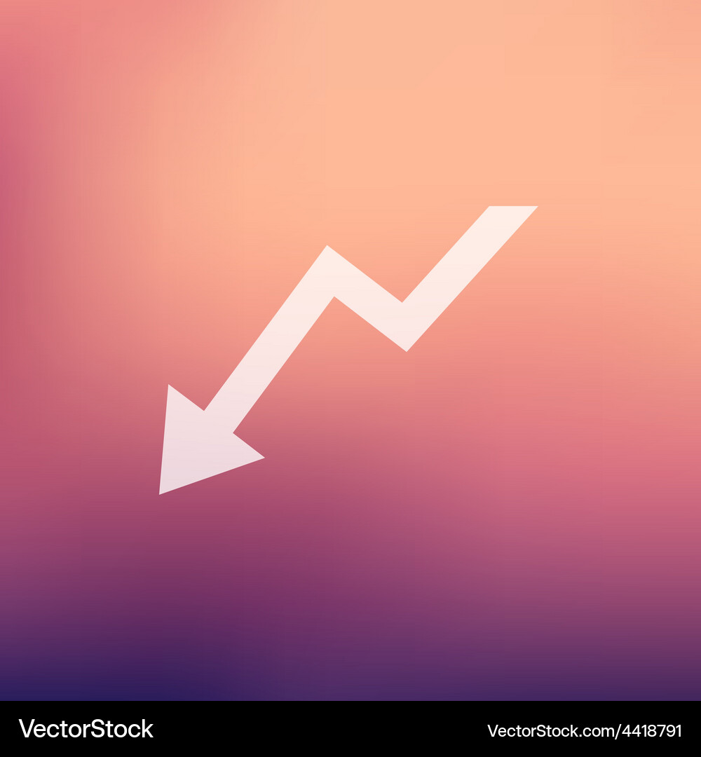 Lightning arrow downward in flat style icon Vector Image