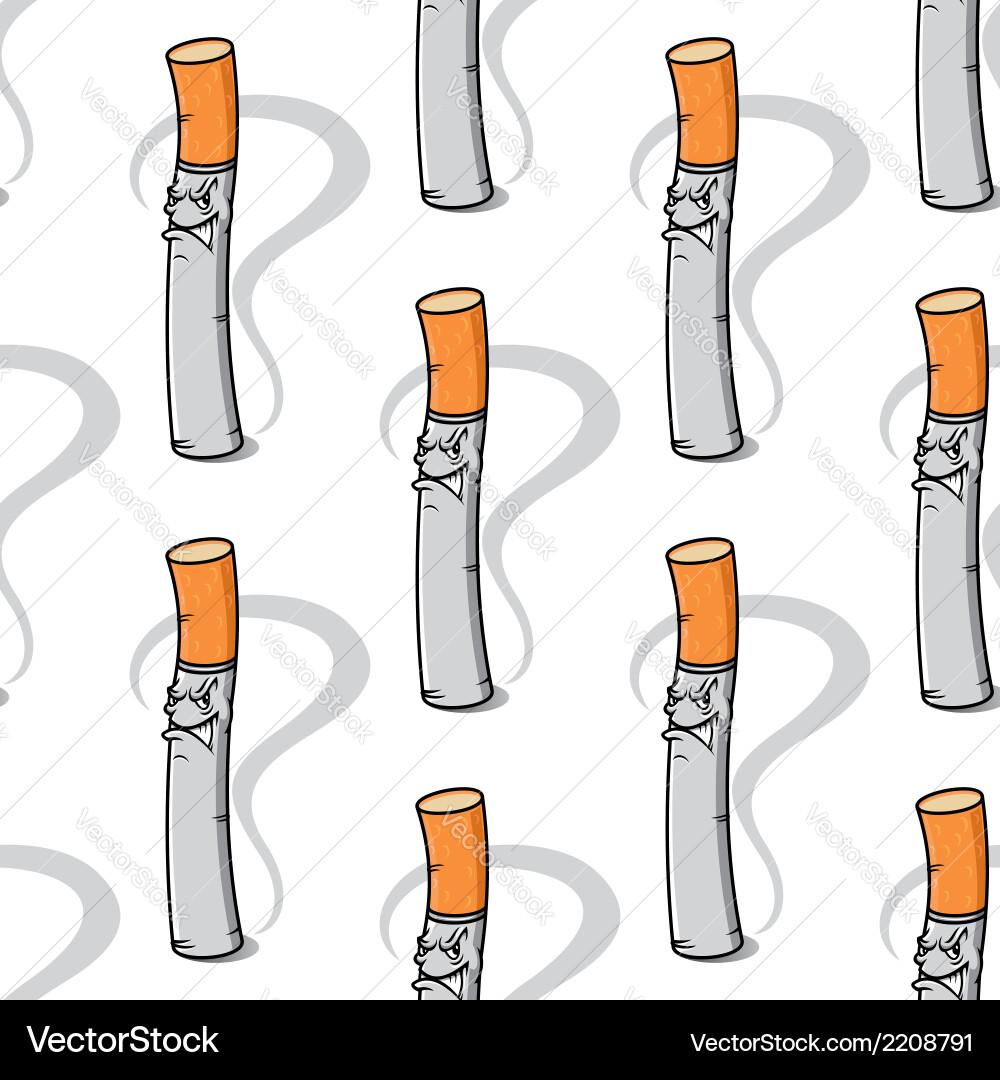 Seamless pattern of an evil little cigarette Vector Image