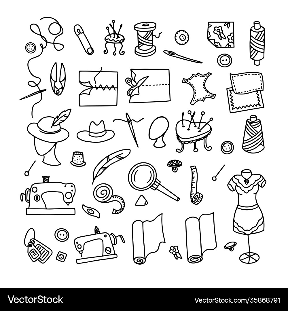 Sewing set Royalty Free Vector Image - VectorStock
