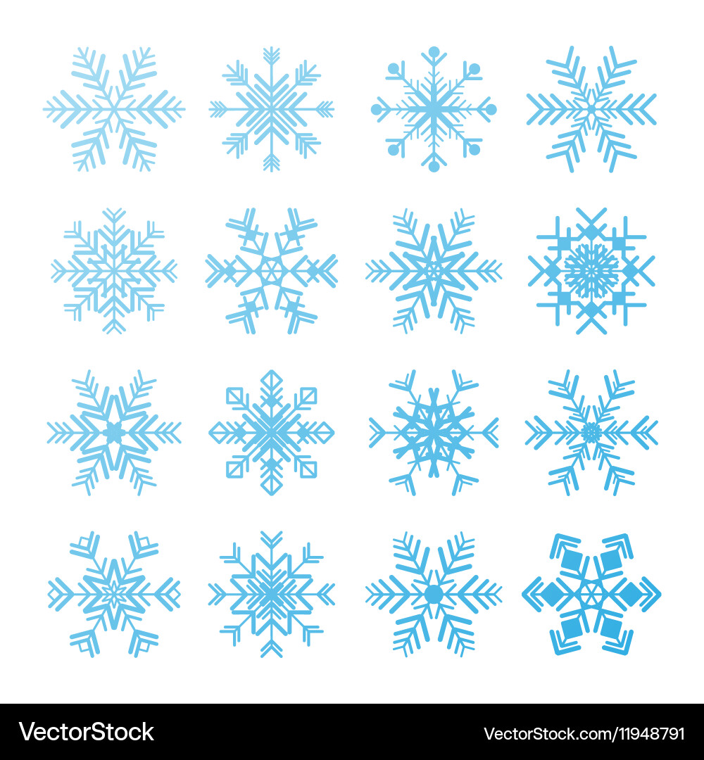 Snowflake icons set vector image