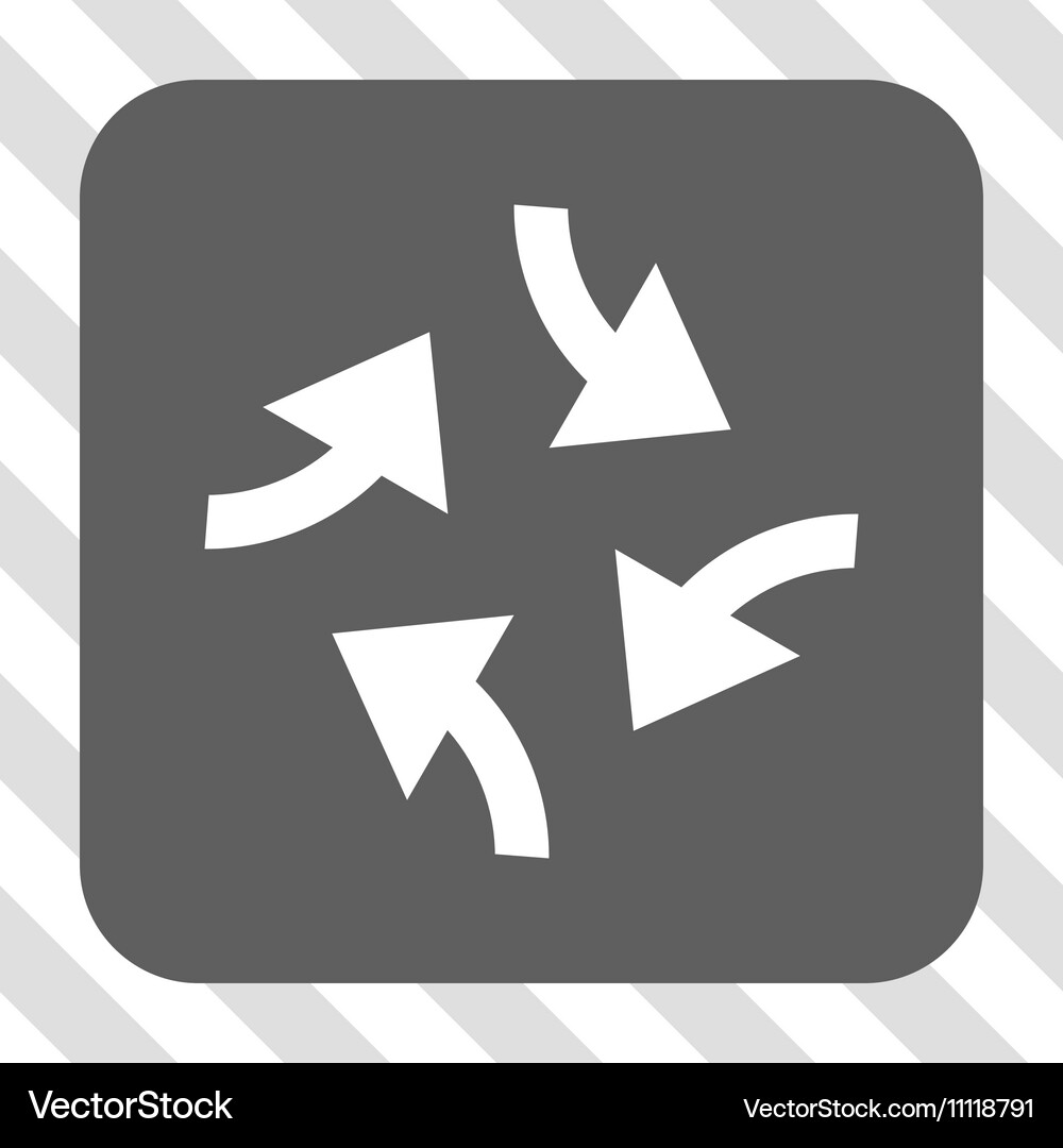 Swirl arrows rounded square button Vector Image