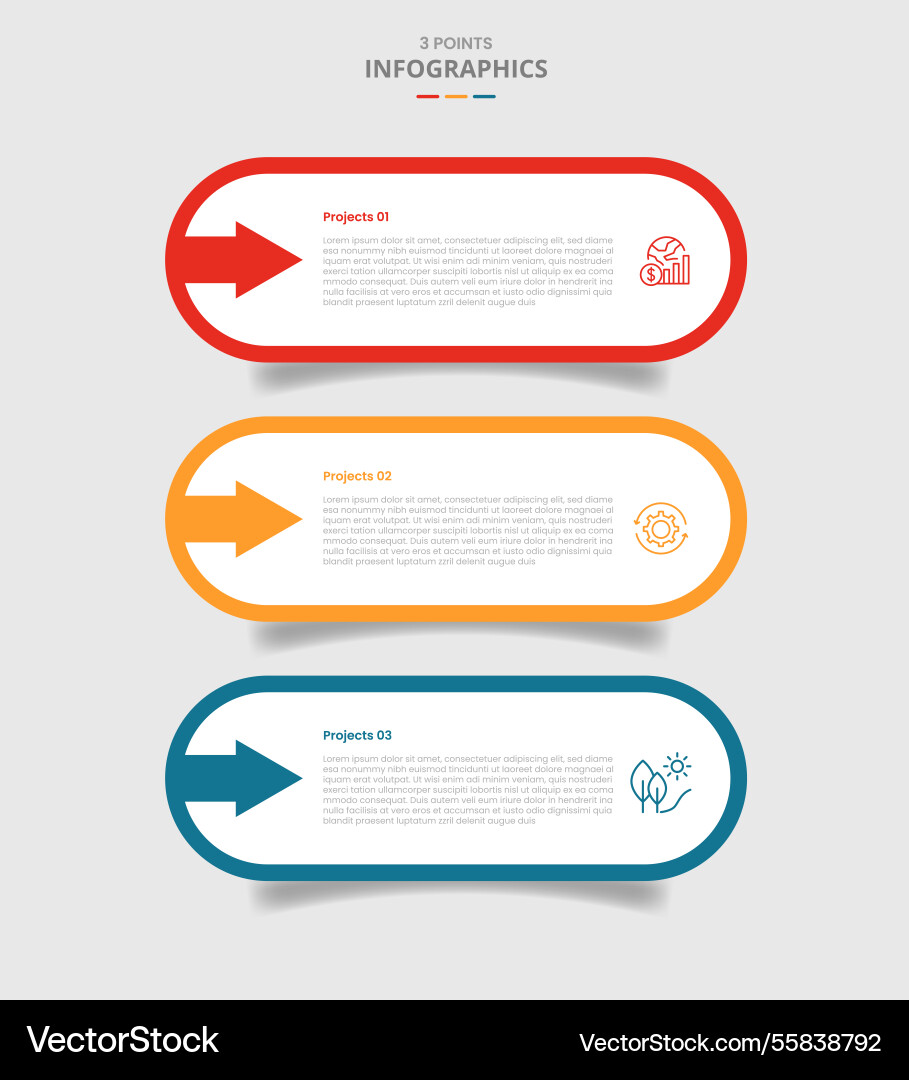 3 points template infographic with round 3 points template infographic with round vector image