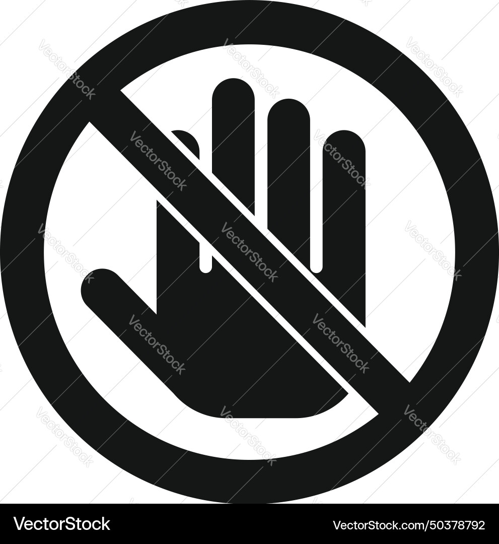 Avoid contact sign icon simple handle vector image