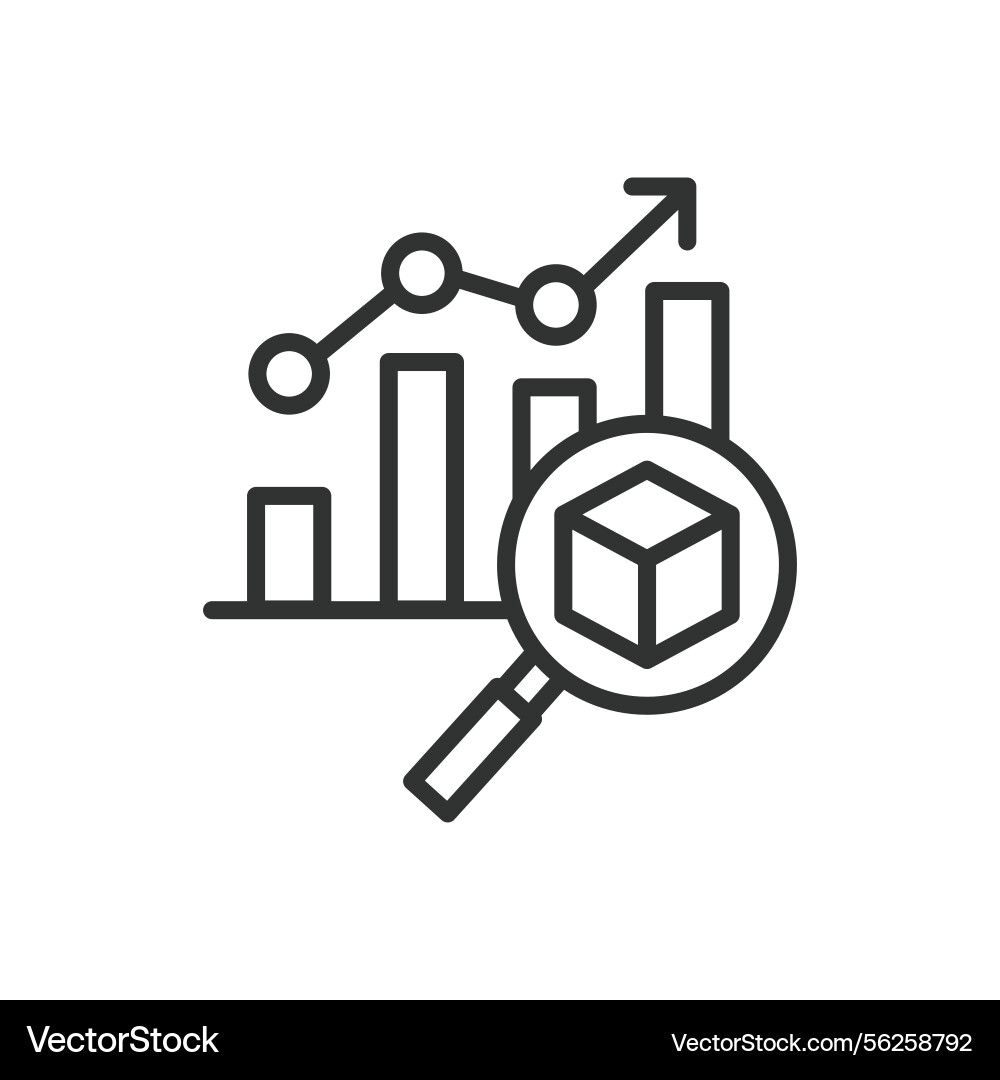 Data analysis icon in line design Vector Image