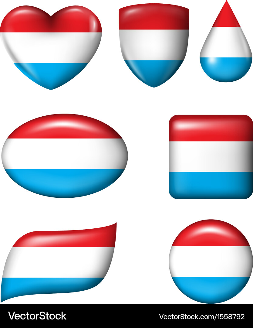 Dutch Flag Buttons - Glossy Collection vector image