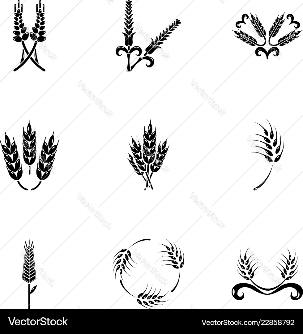 Flake icons set simple style Flake icons set simple style Vector Image