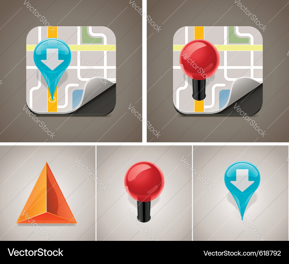 Map Marker Icon Set Vector Image