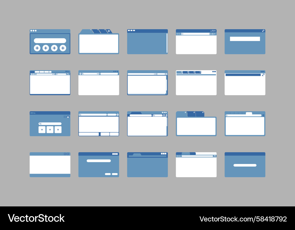 Modern UI Elements - Browser Interface Vector Image