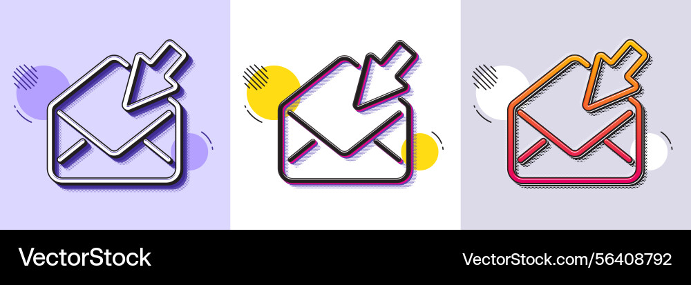 Open mail line icon view message correspondence vector image
