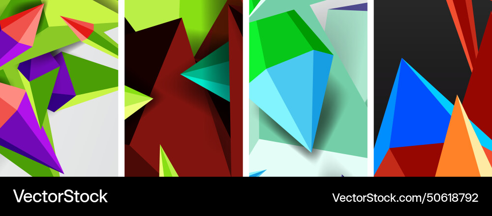 Triangle abstract concepts poster set Vector Image