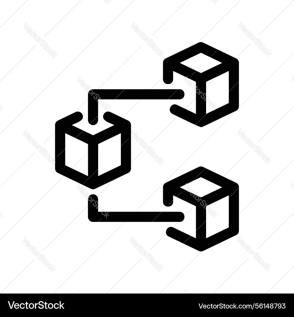 A minimal symbol representing subject cube vector image