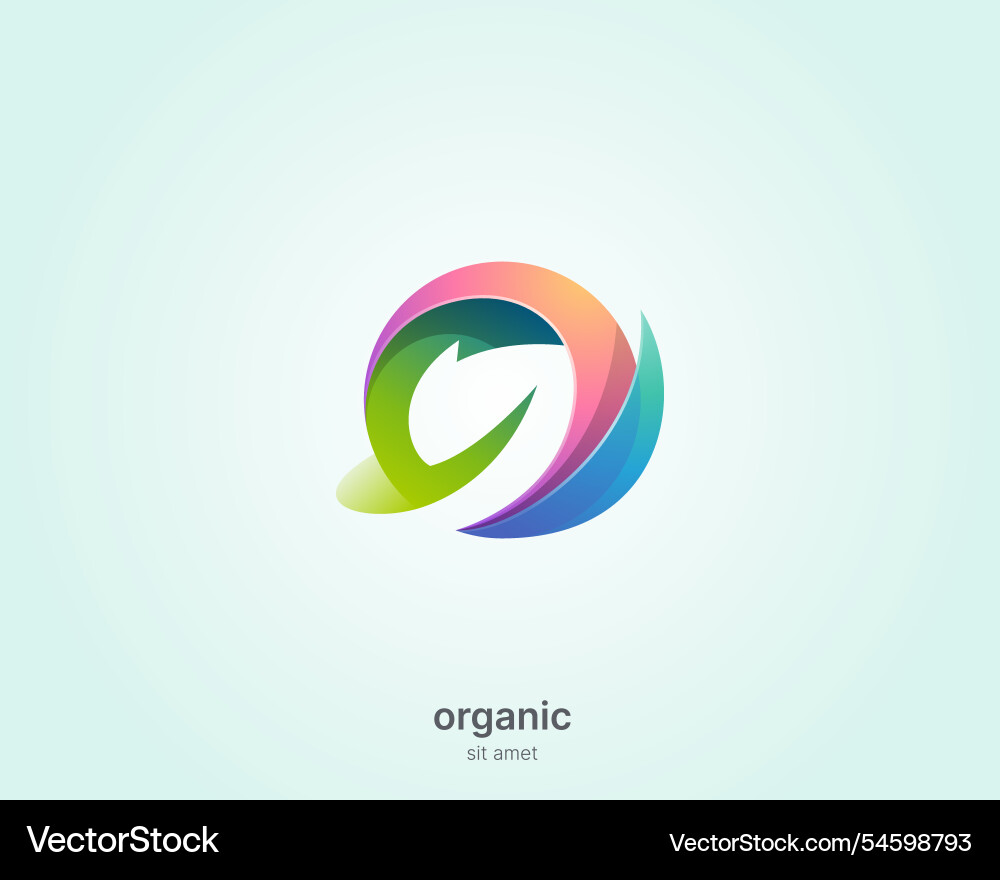 Abstract natural leaf logo gradient Royalty Free Vector