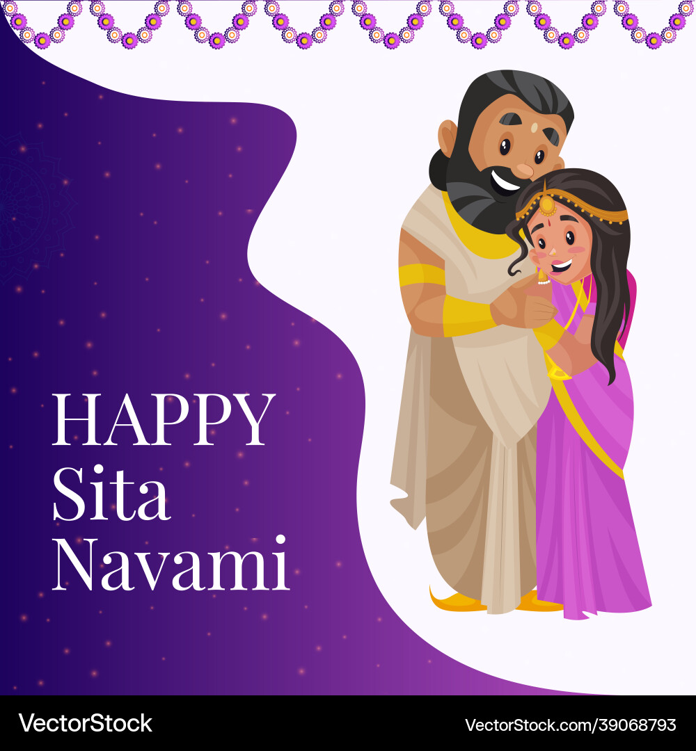 Banner design of happy sita navami Banner design of happy sita navami vector image