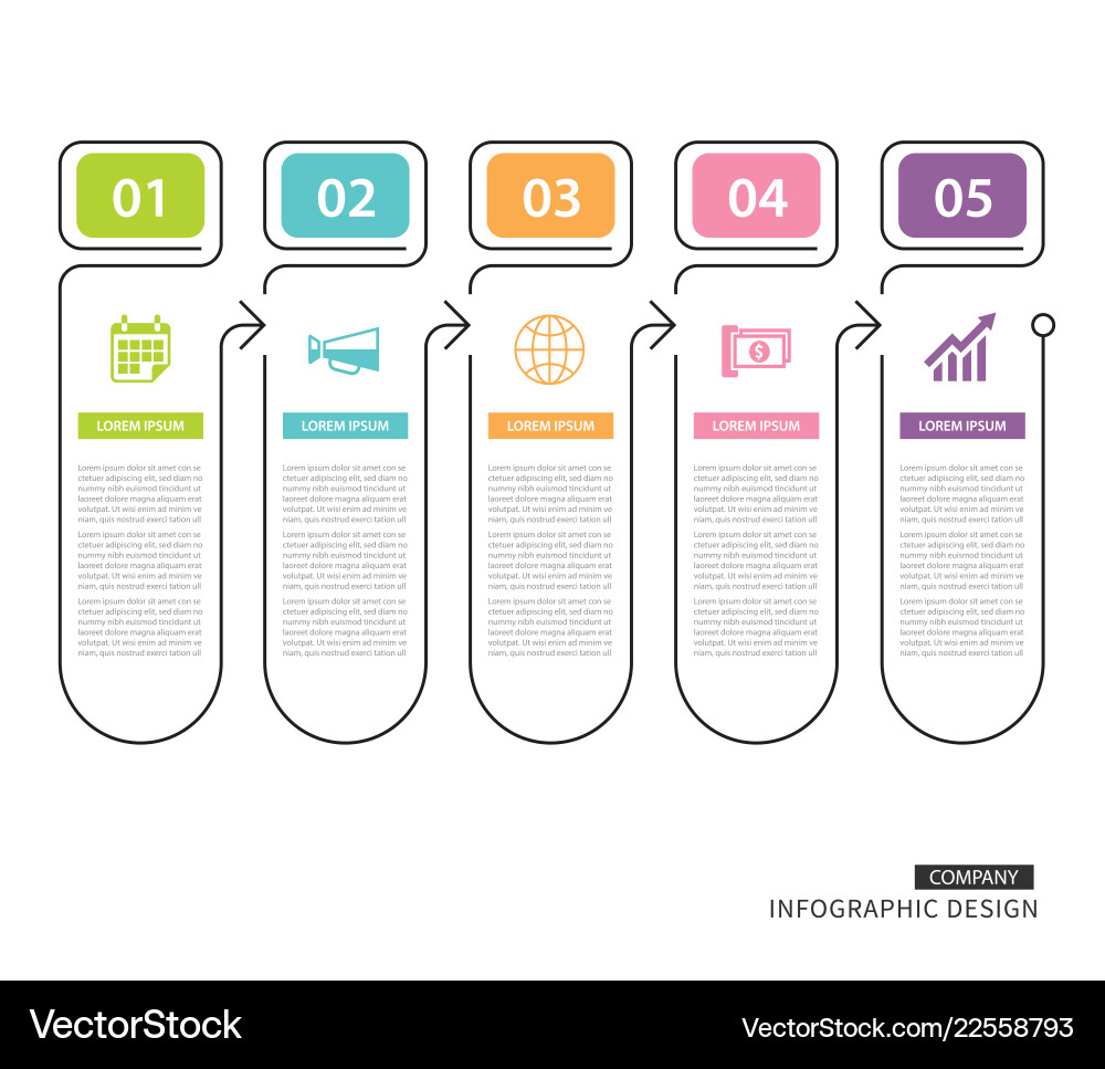 Business Data Tabs - Thin Line Index Vector Image