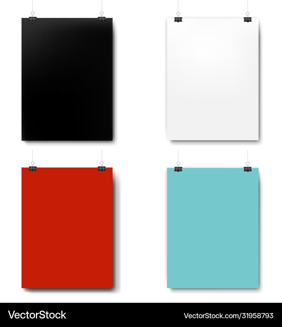 Colorful mockup poster isolated white background Colorful mockup poster isolated white background vector image