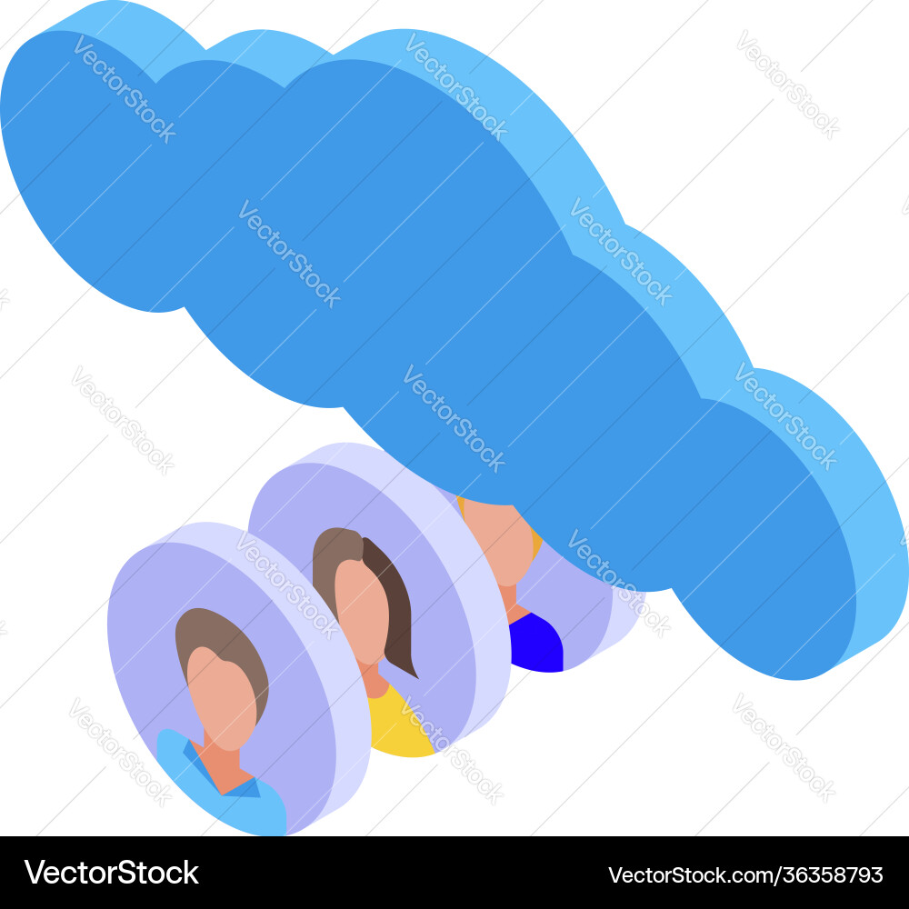 Customer database data cloud icon isometric style vector image