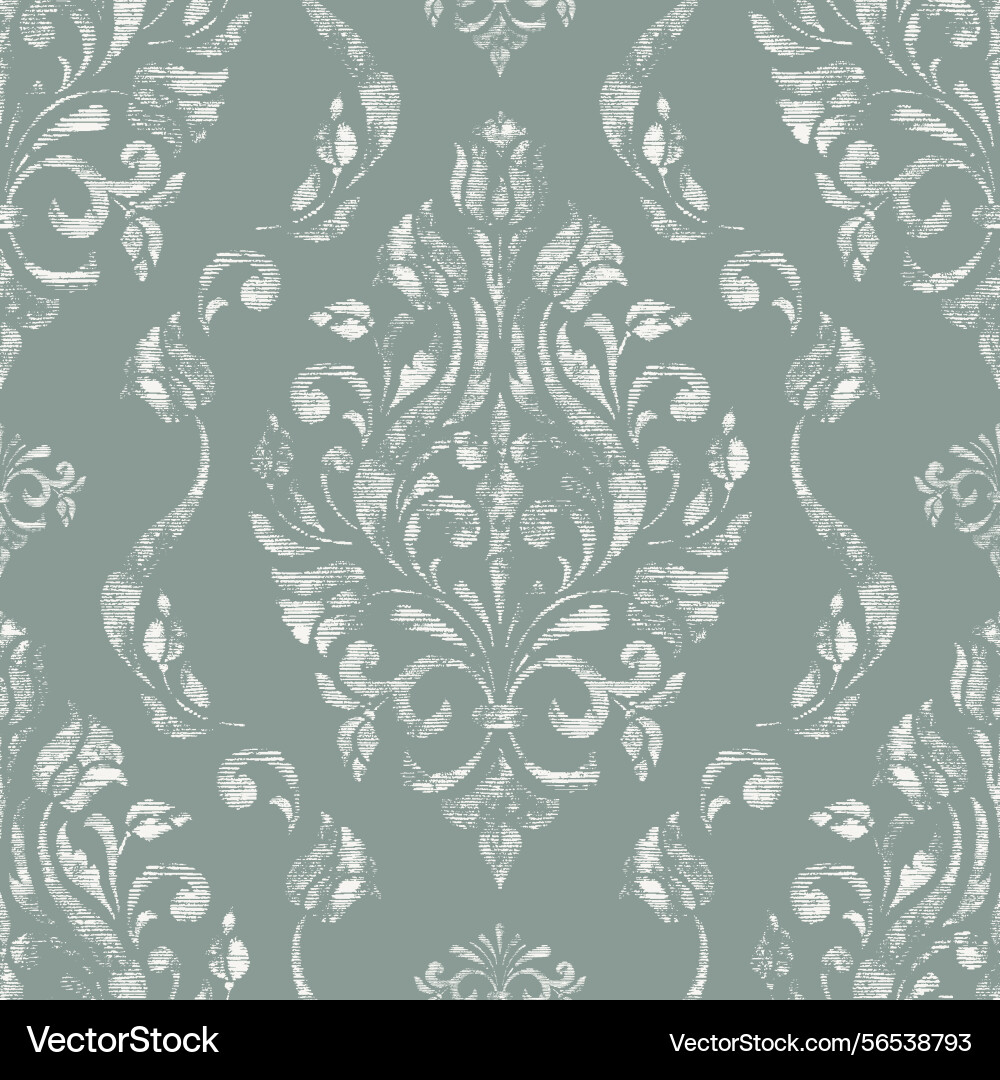 Damask seamless pattern element with brush strokes Damask seamless pattern element with brush strokes vector image