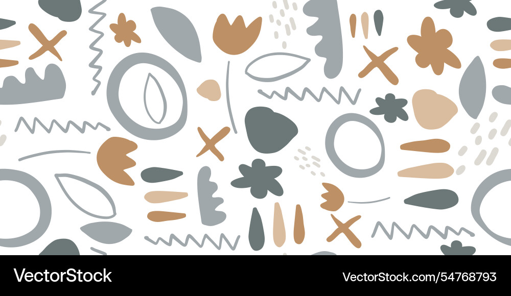 Design pattern from drawn elements Vector Image