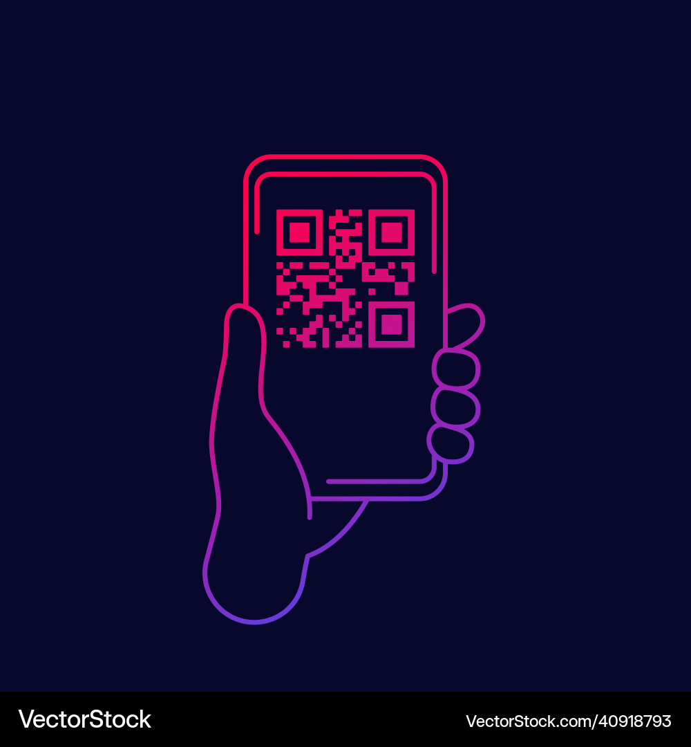 QR Code Scan Smartphone Icon vector image